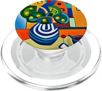 Fleurs abstraites dans Un Vase Bleu et Blanc d'après Joan Miró PopSockets PopGrip pour MagSafe