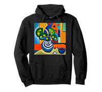 Fleurs abstraites dans Un Vase Bleu et Blanc d'après Joan Miró Sweat à Capuche