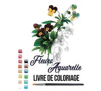 fleurs aquarelle: livre de coloriage