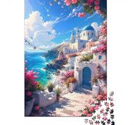 Fleurs Architecture Littoral 1000pcs Mini Puzzle pour Famille Difficile | 52x38cm Carton Décor Salon Structure Durable Cadeau Anniversaire Soulagement Anxiété