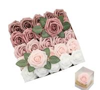 Fleurs Artificielles,25 Pièces Fleurs de Mariage Dégradé - Décoration Réaliste pour Composition Vase Intérieur Extérieur Maison Jardin Église