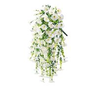 Fleurs artificielles à suspendre pour extérieur, rose, gloire du matin, fleurs de vigne en plastique blanc pour extérieur, maison, mariage, jardin, cour, paniers suspendus, guirlande de fleurs