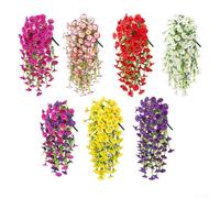 Fleurs artificielles à suspendre pour jardin, porche, terrasse, eucalyptus, trompette, vigne murale (3)