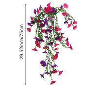 Fleurs artificielles à suspendre pour une utilisation en intérieur et en extérieur - Gloire du matin vibrante pour une décoration facile (lotus + violet)