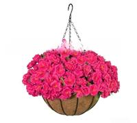 Fleurs artificielles à suspendre style géranium avec propriétés résistantes aux UV pour décoration intérieure et extérieure (rouge)