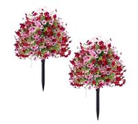Fleurs Artificielles avec Piquets Au Sol | 2 Pièces De Fausses Pensées Et D'eucalyptus Imperméables Et Résistantes Aux UV, De Jardin Décoratives | Décor De Jardinière De Jardin De Balcon De Ma