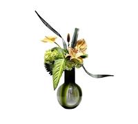 Fleurs artificielles avec Vase Table à Manger Sensation de qualité supérieure Arrangement Floral Moderne Lumière Luxe Vert Simulation Fleur Décoration Bouquet de Fleurs artificielles Décor végétal