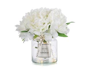 Fleurs artificielles blanches avec vase : petite table basse, décoration de salle de bain, pivoine, fleurs artificielles dans un vase, bureau, étagère, salon, table de chevet, décorations florales