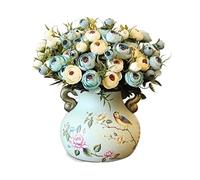 Fleurs artificielles Bouquet de fleurs artificielles créatives intérieures Simple European Rustic Fake Flower Decorations Ceramic Vase Dining Table Entrance Décoration Ornements Fleurs artificielles