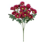 Fleurs artificielles - Bouquet de petits chrysanthèmes artificiels de 15 cm pour la décoration intérieure, jardinière en pot avec guirlande décorative pour allée de cuisine, mélange de soie et de plas