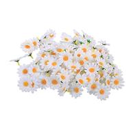 Fleurs artificielles Daisy, 11 Couleurs 100 PCS Gerbera R¨¦aliste Marguerite Daisy Faux Fleurs Bouquet Tissu T¨ºte de Fleur D¨¦coration de La Maison De Mariage Partie DIY D¨¦coration Artisanat(Blanc)