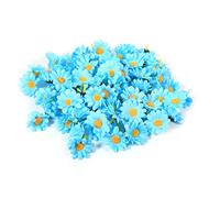 Fleurs artificielles Daisy, 11 Couleurs 100 PCS Gerbera Réaliste Marguerite Daisy Faux Fleurs Bouquet Tissu Tête de Fleur Décoration de La Maison De Mariage Partie DIY Décoration Artisanat(Bleu clair)