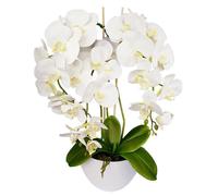 Fleurs artificielles - Damich - Orchidée tout blanc - Triple floraison - Hauteur 60cm