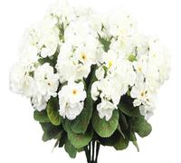 Fleurs artificielles de 36 cm - Bégonia en soie - Décoration d'intérieur - Décoration d'intérieur - Arrangement de géranium synthétique pour décoration d'intérieur (blanc)