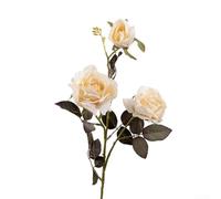 Fleurs artificielles de 74 cm à tiges de rose brûlées à sec pour décoration de maison, mariage, hôtel, arrangement floral en plastique et tissu (beige)
