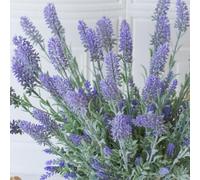 Fleurs artificielles de lavande avec tiges en plastique pour une utilisation dans les propriétés locatives, les maisons miniatures et les installations intérieures temporaires (D)