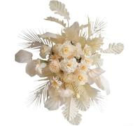 Fleurs artificielles de mariage avec oiseau pour feuilles du nid, blanc et pour décoration d'angle rose forêt à suspendre (jaune)