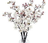 Fleurs artificielles de printemps, 1 pièce, fleur de prunier, branche de pêche, fleurs en soie, décoration de fête de mariage, couronnes de noël, accessoires Rouge