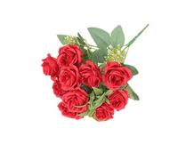 Fleurs Artificielles Deco La Rose Rouge Plante Artificielle Exterieur,Fleurs Artificielles Cimetiere,Bouquet Fleur Artificielle Deco Mariage,Fausse Fleur pour Décoration De Table De Jardin