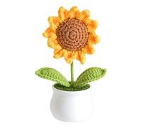 Fleurs artificielles décoratives, fleurs artificielles décoratives, bouquet fait à la main au crochet, composition florale vivante laine à la main, faux crochet, bouquet de fleurs créatives