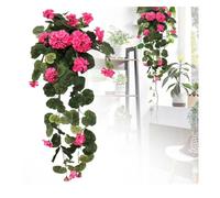 Fleurs artificielles d'extérieur, fleurs de géranium artificielles à suspendre, plantes en plastique résistantes aux UV qui ne se décolorent pas, décoration de mur et de clôture pour mariage, maison