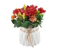 Fleurs artificielles d'intérieur avec support pour une intégration parfaite dans les espaces de vie et les environnements de travail (rose rouge)