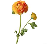 Fleurs artificielles double renoncule pour présentation d'invitation de mariage, décoration de maison et éléments de fond d'histoire sur les réseaux sociaux (orange)