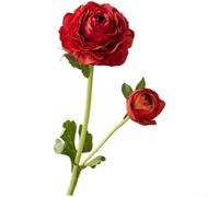 Fleurs artificielles double renoncule pour présentation d'invitation de mariage, décoration de maison et éléments de fond d'histoire sur les réseaux sociaux (rouge foncé)