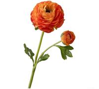 Fleurs artificielles double renoncule pour présentation d'invitations de mariage, décoration de maison et éléments de fond d'histoire sur les réseaux sociaux (orange foncé)