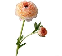 Fleurs artificielles double renoncule pour présentation d'invitations de mariage, décoration de maison et éléments de fond d'histoire sur les réseaux sociaux (abricot)