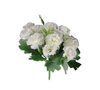 Fleurs artificielles en soie avec 10 têtes d'œillets - Pour mariage, maison, extérieur - Taille 30 cm - Disponible en 9 couleurs - Tissu décoratif en bois (blanc taille unique)