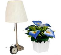 Fleurs artificielles en soie dans un pot de clôture décoratif, avec des textures naturelles pour la décoration intérieure, les décorations de mariage et les scènes de photographie (bleu)