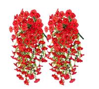 Fleurs Artificielles En Soie De Pétunia Suspendues - Fausses Fleurs De Pétunias, Pétunias Mignons En PP Et En Soie | Éternelles Résistantes Aux Intempéries, 2 Pièces, Pour Porche, Jardinière,