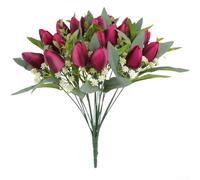 Fleurs artificielles en soie et rose, tiges réalistes de 40 cm avec 21 têtes pour décoration de mariage, accessoires de photographie, arrangements d'intérieur (F)