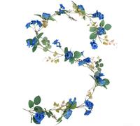 Fleurs artificielles en soie pour décoration de mariage et d'événement avec tissu de soie fabriqué à la main pour plus de durabilité (bleu)