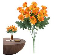 Fleurs artificielles extérieures, Fausses imperméables | Décor Floral éternel éternel résistant aux intempéries pour fenêtres Porche jardinières vases vases patios passerelles Orange Rouge Jau