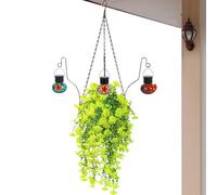 Fleurs Artificielles Extérieures | Mangeoire Métal pour Oiseaux avec Crochet Décor Réaliste | Mangeoire Oiseaux Fleurs Artificielles,pour Pelouse Balcon Jardin Parc Cour Cockatiel Conure Perroquet
