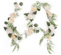fleurs artificielles, Feuilles d'eucalyptus de 1,7 m for décoration de table, d'arche de mariage(1pc White)