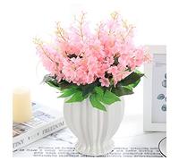 Fleurs artificielles Fleur artificielle Hydrangea petit bouquet de plastique en pot de salon intérieur décoration de lavande décoration maison bureau balcon faux fleur décoration Arrangements floraux