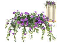 Fleurs artificielles - Fleurs synthétiques résistantes aux UV, imitation jardinière suspendue en plein air | Fausse suspendue gloire du matin, fleurs artificielles extérieures pour la maison,