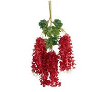 fleurs artificielles, Guirlande de fleurs en rotin et soie, 12 pièces, longue ficelle, décoration for la maison, l'extérieur, les fêtes de mariage(Red)