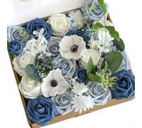 Fleurs artificielles intemporelles rose poudré pour mariages et souvenirs durables (bleu)