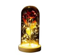Fleurs artificielles LED Galaxy Rose en feuille d'or La Belle et la Bete Rouge