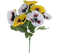 Fleurs artificielles, orchidée pensée en soie de 31 cm, texture réaliste, fleurs durables, couleurs vives, sans arrosage, décoration de fête de mariage (C)