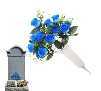 Fleurs artificielles pour cimetière - Décoration artificielle trompeuse | Fleurs commémoratives pour tombe, terrasse, fête funéraire, tombe et pelouse