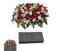 Fleurs artificielles pour cimetière - Rose commémorative résistante aux UV,Fleurs cimetière décoration tombe - Pour Pierre Tombale Tombe Cimetière Couronnes Funéraires Jardin Patio Porche