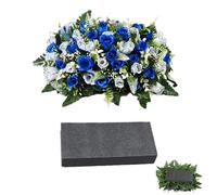 Fleurs artificielles pour cimetière - Roses artificielles - Décoration commémorative - Pierre tombale - Pour l'extérieur - Couronnes de cercueil - Jardin et cour - Terrasse - Vacances et