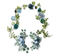 Fleurs artificielles pour décoration de mariage, dossiers de chaise en rotin avec vignes florales pour célébrations (ensemble)