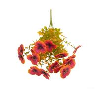 Fleurs Artificielles pour pensée Orange 35cm Décoration Fleurs(Red-Brown) | Design réaliste orange vif, pour idéal salon pour chambre, pour capture , matériau soie plastique, flétrissure