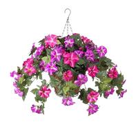 Fleurs Artificielles Résistantes Aux UV - Faux Pétunias D'extérieur, Gloire Du Matin Sans Décoloration, Décoration De planttes À Suspendre, Décoration De Jardin De Printemps, De Maison, De Patio,